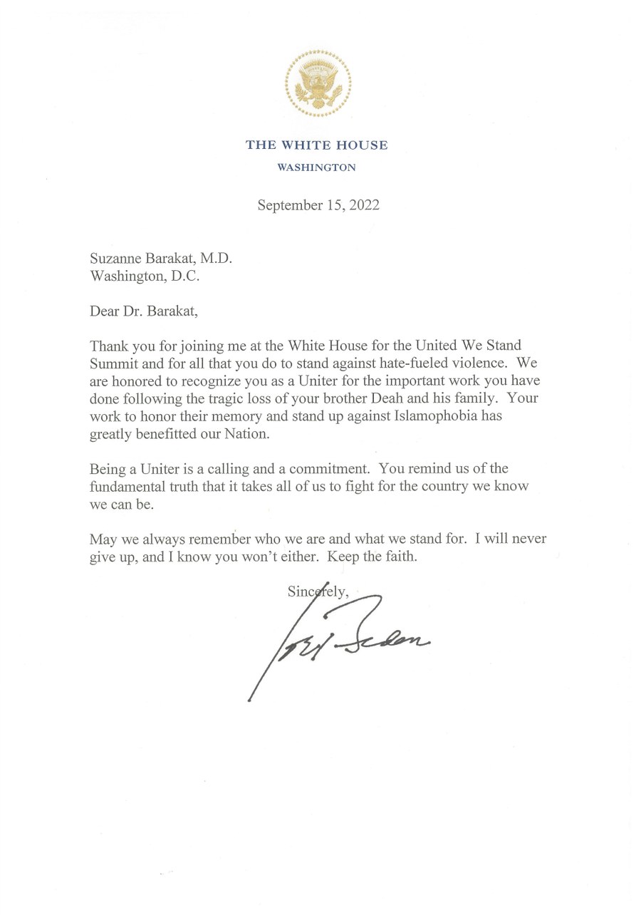 Uniter Award — President Joseph R. Biden, Jr., The White House